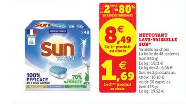 nettoyant lave-vaisselle sun