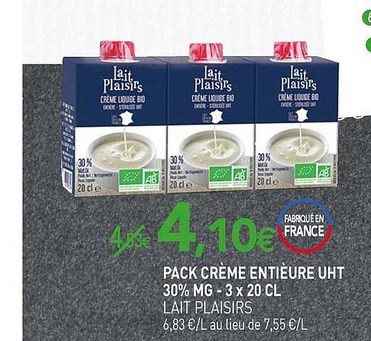 Pack Crème Entière Uht 30% Mg Lait Plaisirs