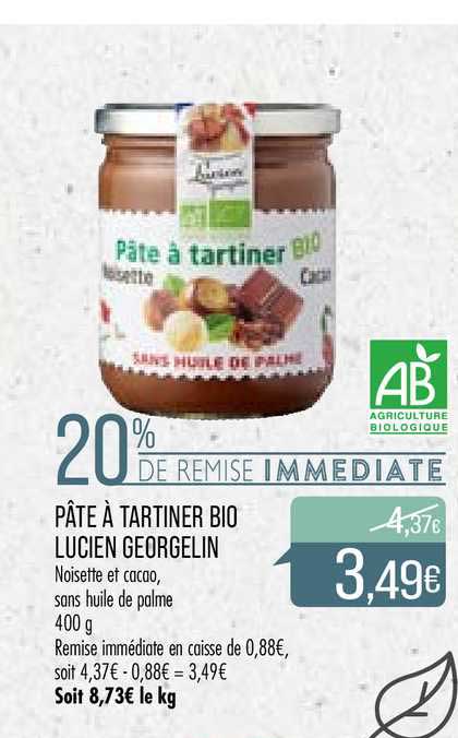 pâte à tartiner bio lucien georgelin
