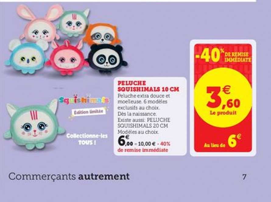 peluche squishimals 10 cm