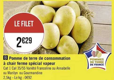 Pomme De Terre De Consommation à Chair Ferme Spécial Vapeur