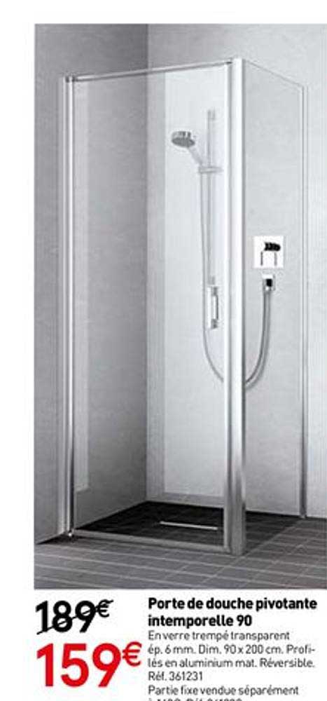 Porte De Douche Pivotante Intemporelle 90