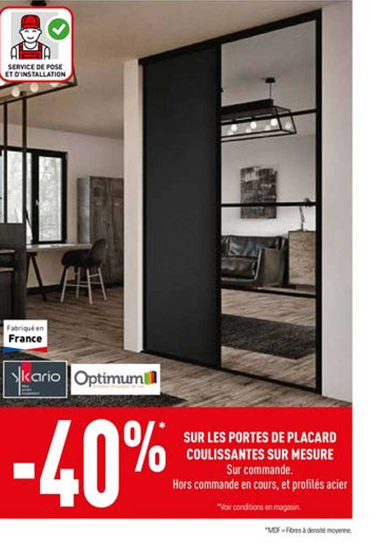 portes de placard coulissantes sur mesure