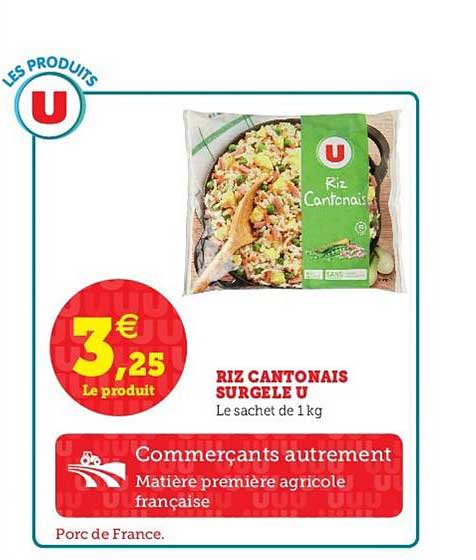 riz cantonais surgelé u