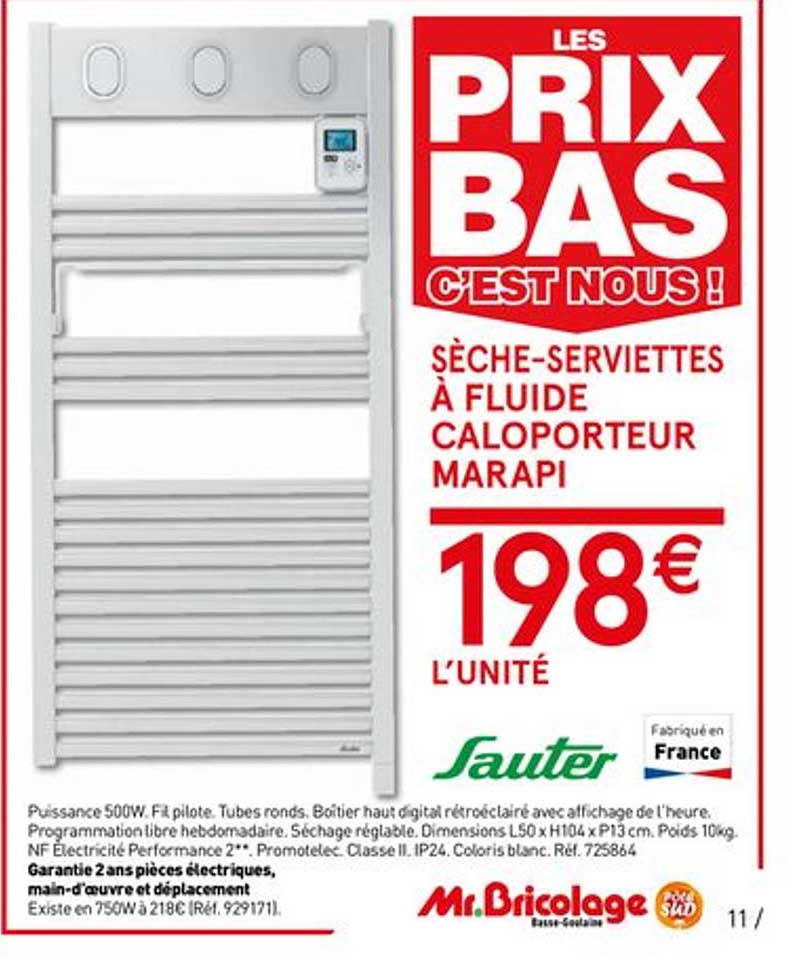 sèche-serviettes à fluide caloporteur marapi