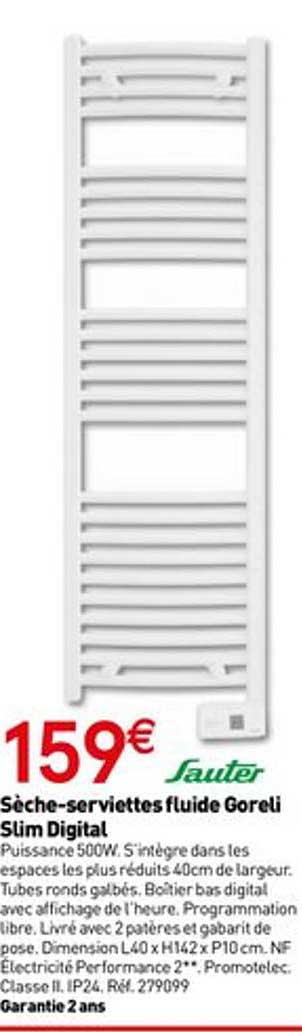 sèche-serviettes fluide goreti slim digital