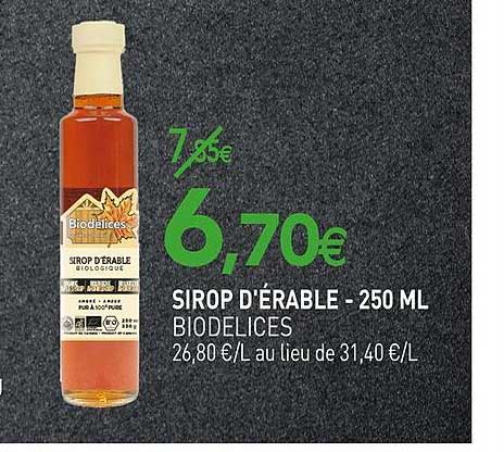 sirop d'érable biodelices