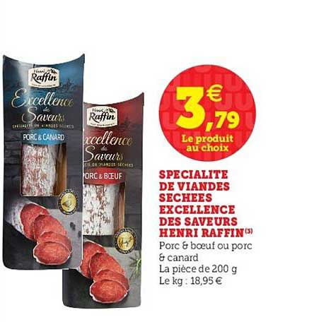 spécialité de viandes séchées excellence des saveurs henri raffin