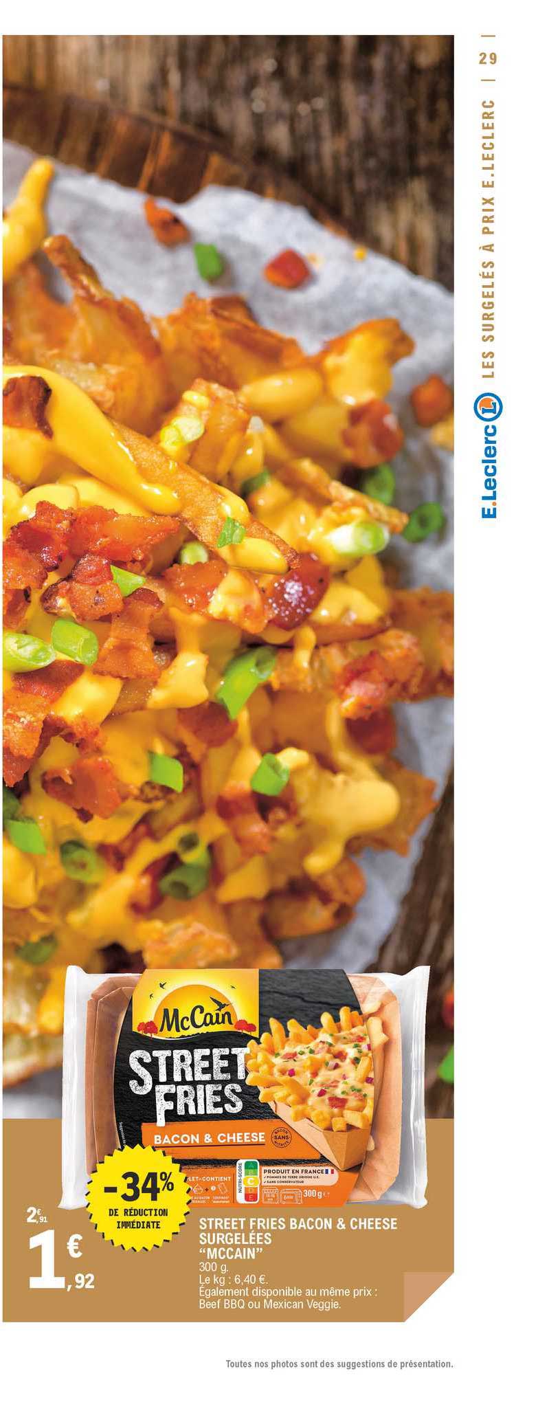 street fries bacon and chips surgelés mc cain