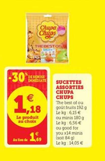 sucettes assorties chupa chups
