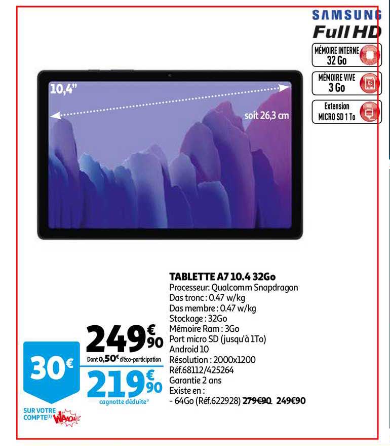 tablette a7 10.4 32go samsung