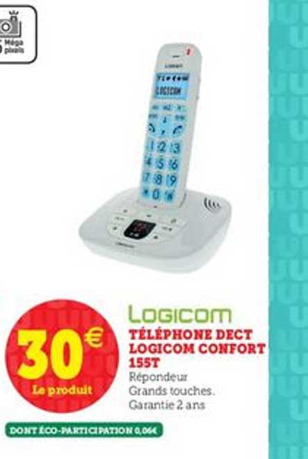 téléphone dect logicom confort 155t