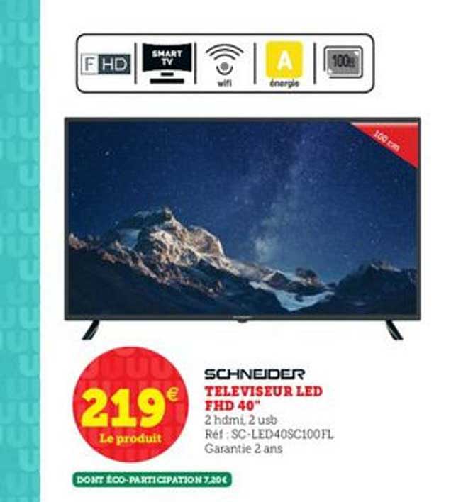téléviseur led fhd 40" schneider