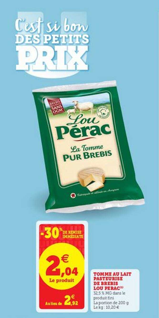 tomme au lait pasteurisé de brebis lou perac
