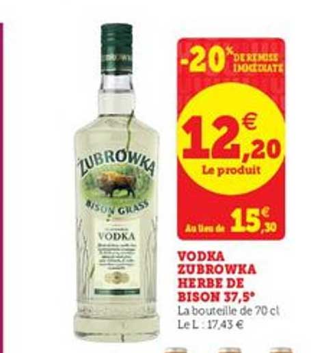 vodka zubrowka herbe de bison 37,5°