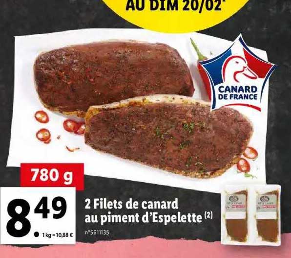 2 filets de canard au piment d'espelette