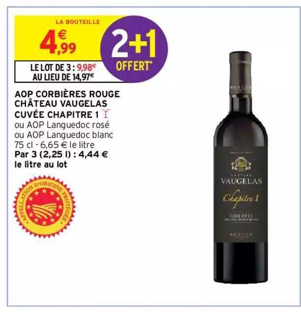 aop corbières rouge château vaugelas cuvée chapitre 1