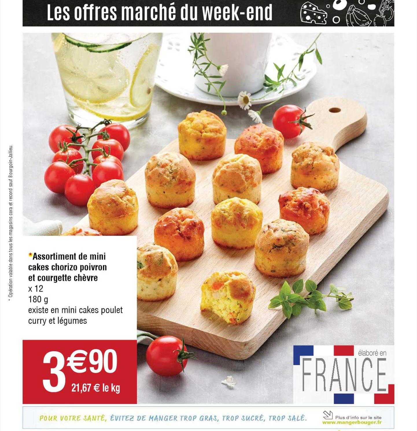 Assortiment De Mini Cakes Chorizo Poivrons Et Courgette Chèvre