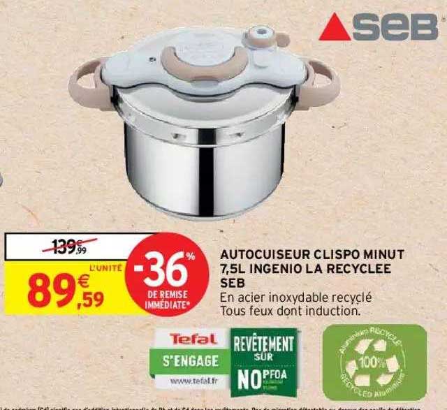Autocuiseur Clipso Minut 7,5l Ingenio La Recyclée Seb