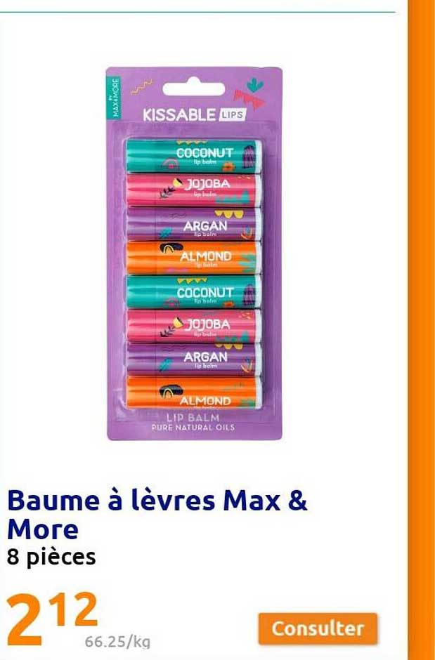 baume à lèvre max & more
