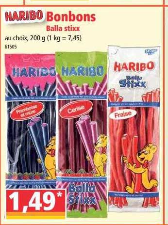 bonbons balla stixx haribo