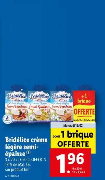 bridélice crème légère semi-épaisse