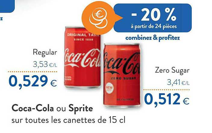 canettes coca-cola ou sprite