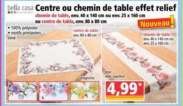 Centre Ou Chemin De Table Effet Relief Bella Casa