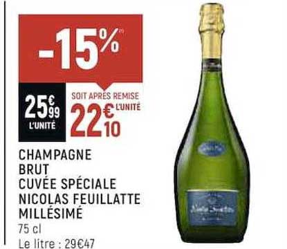champagne brut cuvée spéciale nicolas feuillatte millésimé
