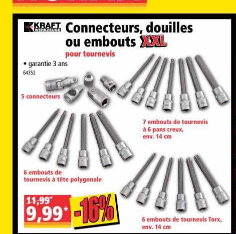 connecteurs, douilles ou embouts kraft werkzeuge