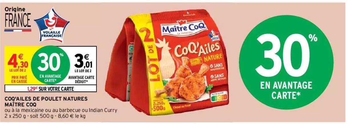 coq'ailes de poulet natures maître coq