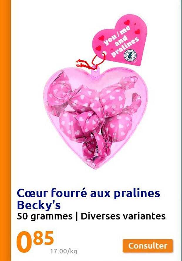 Cœur Fourré Aux Pralines Becky's