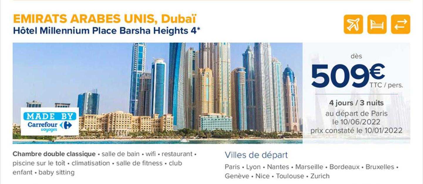 emirats arabes unis, dubaï : hôtel millennium place barsha place barsha heights 4*