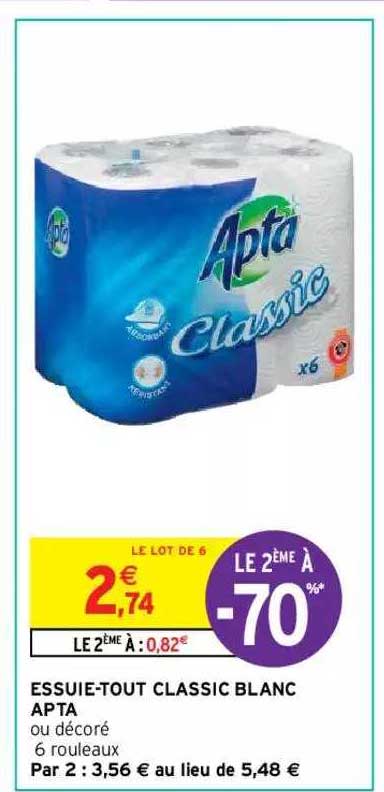 Essuie-tout Classic Blanc Apta