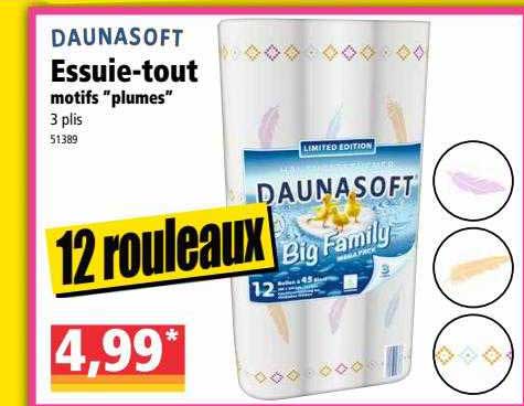 essuie-tout motifs "plumes" daunasoft