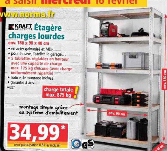 étagère Charges Lourdes Kraft Werkzeuge