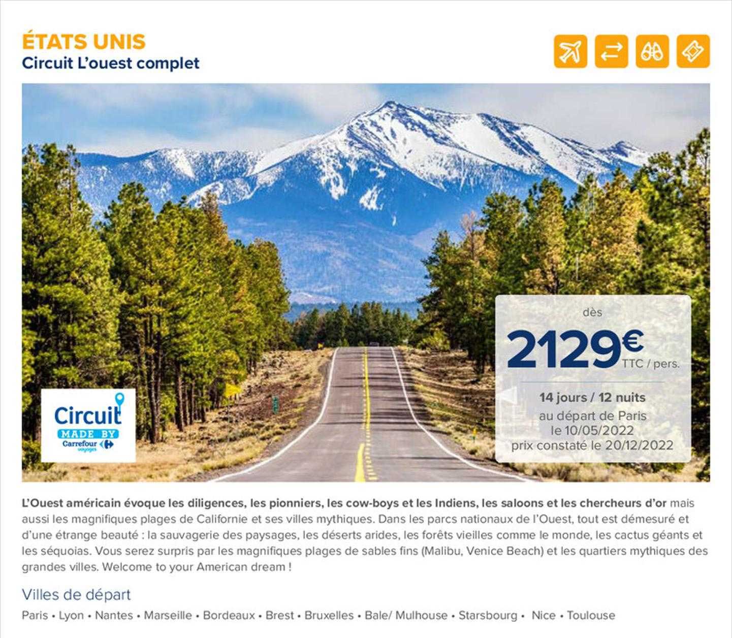 états unis : circuit l'ouest complet