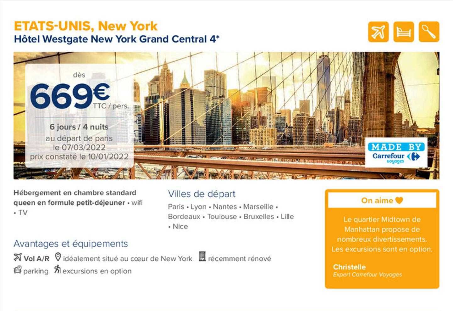etats-unis, new york : hôtel westgate new york grand central 4*
