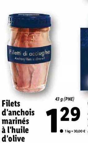 filets d'anchois marinés à l'huile d'olive