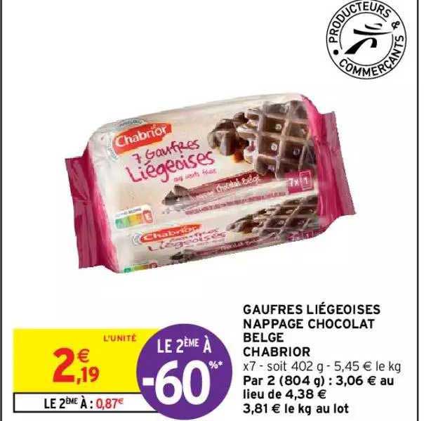 gaufres liégeoises nappage chocolat belge chabrior