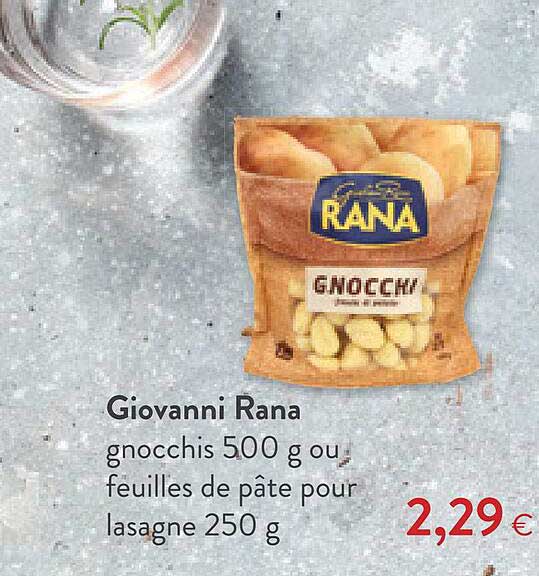 gnocchis ou feuilles de pâte pour lasagne giovanni rana