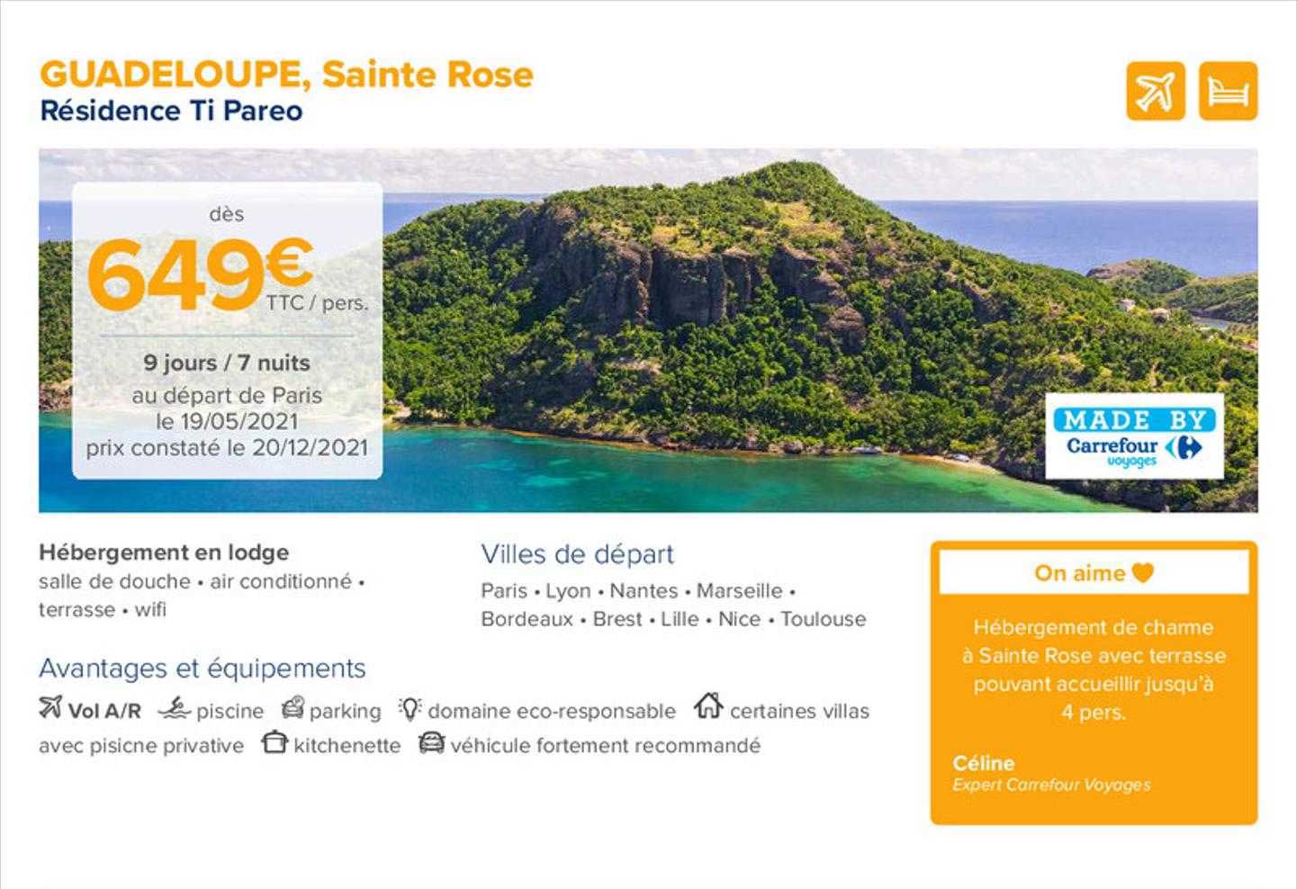 guadeloupe, sainte rose résidence ti pareo