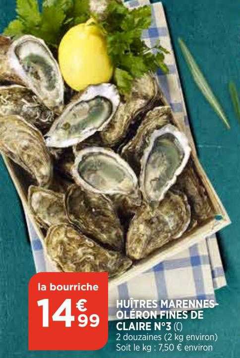 huîtres marennes oléron fines de claire n°3