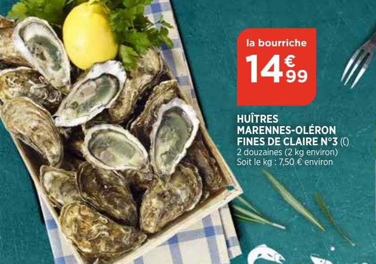 huîtres marennes-oléron fines de claire n°3