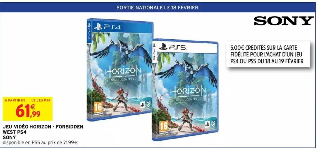 jeu vidéo horizon - forbidden west ps4 sony