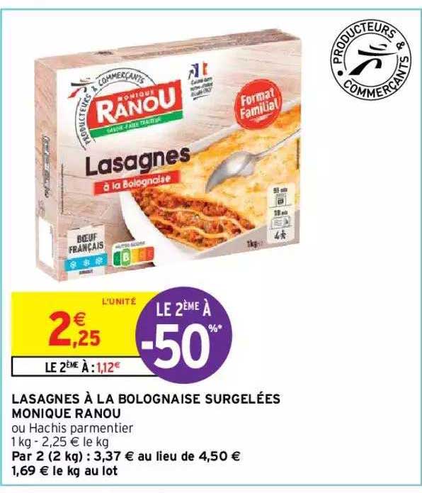 lasagnes à la bolognaise surgelées monique ranou