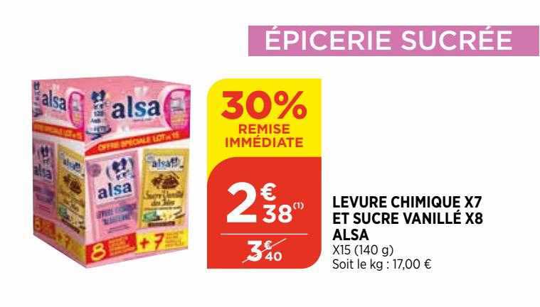 levure chimique x7 et sucre vanillé x8 alsa