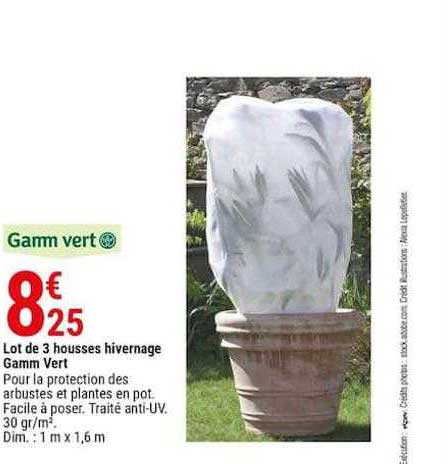 lot de 3 housses hivernage gamm vert