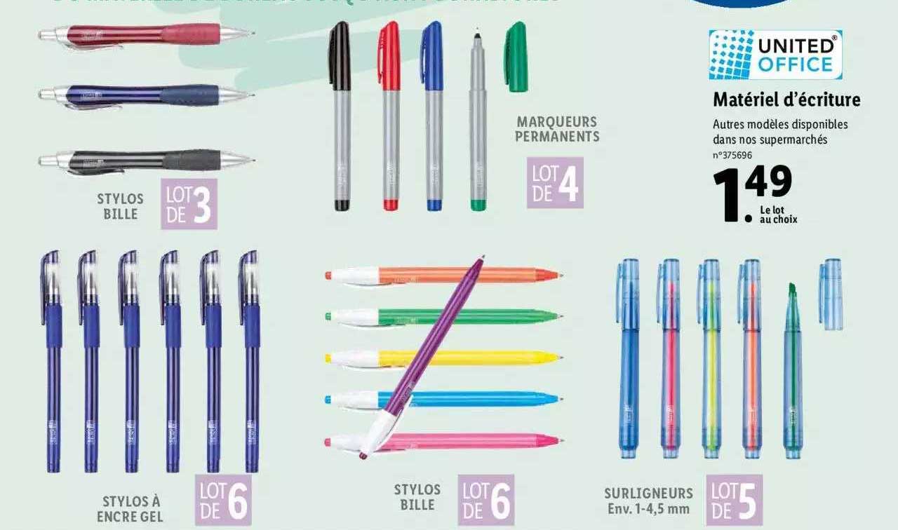 matériel d'écriture united office