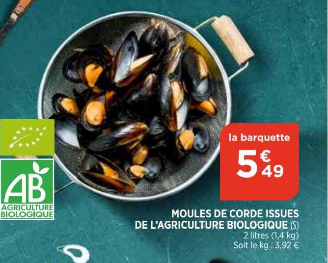 moules de corde issues de l'agriculture biologique